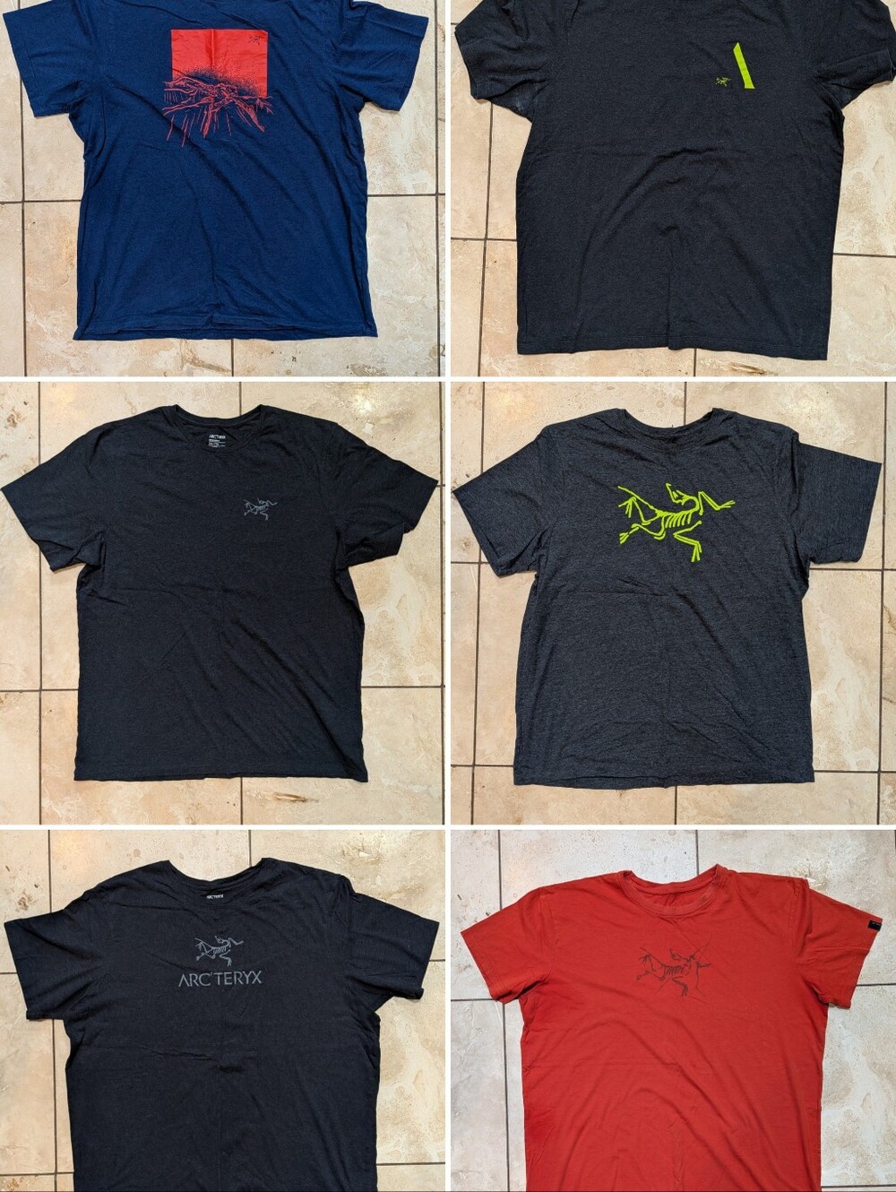 (6) Arc'teryx Men's Short Sleeve T-shirts XXL